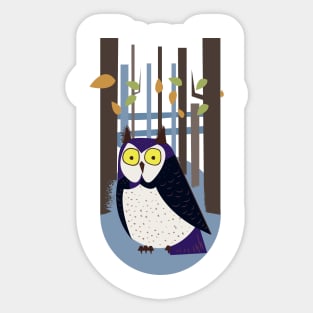 Vintage Owl Sticker